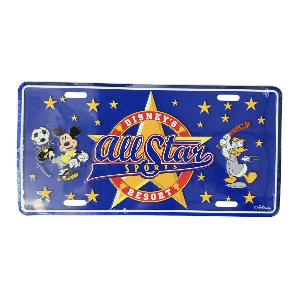 Disney World All Star Sports Resort 1998 Mickey Soccer Donald License Plate